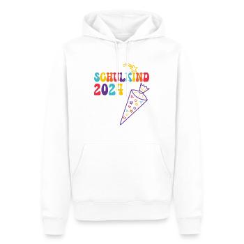 Début de l’inscription scolaire enfant scolaire 2024 - Sweat à capuche Premium bio Homme - blanc - Devant - Nico (187cm)