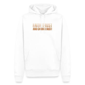 Foi, confiance et poussière de churro - Sweat à capuche Premium bio Homme - blanc - Devant - Nico (187cm)