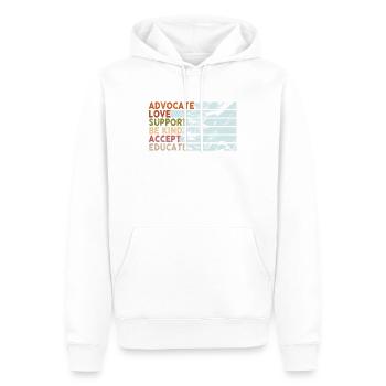Advocate Love Support Accept Be Kind - Männer Premium Bio Hoodie - Weiß - Vorne - Nico (187cm)