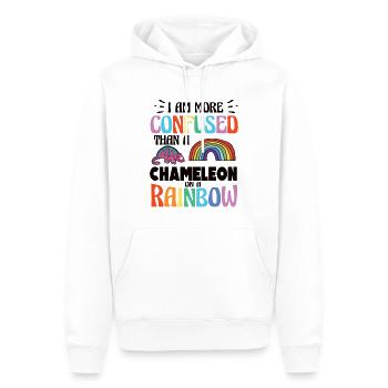 I'm more confused than a chameleon - Men’s Premium Organic Hoodie - white - Front - Nico (187cm)