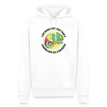 I'm more confused than a chameleon - Men’s Premium Organic Hoodie - white - Front - Nico (187cm)