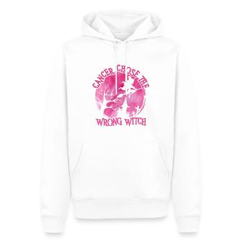 Cancer Sorcière Rose Cancer du sein - Sweat à capuche Premium bio Homme - blanc - Devant - Nico (187cm)