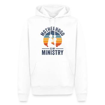 La maternité est mon ministère - Sweat à capuche Premium bio Homme - blanc - Devant - Nico (187cm)