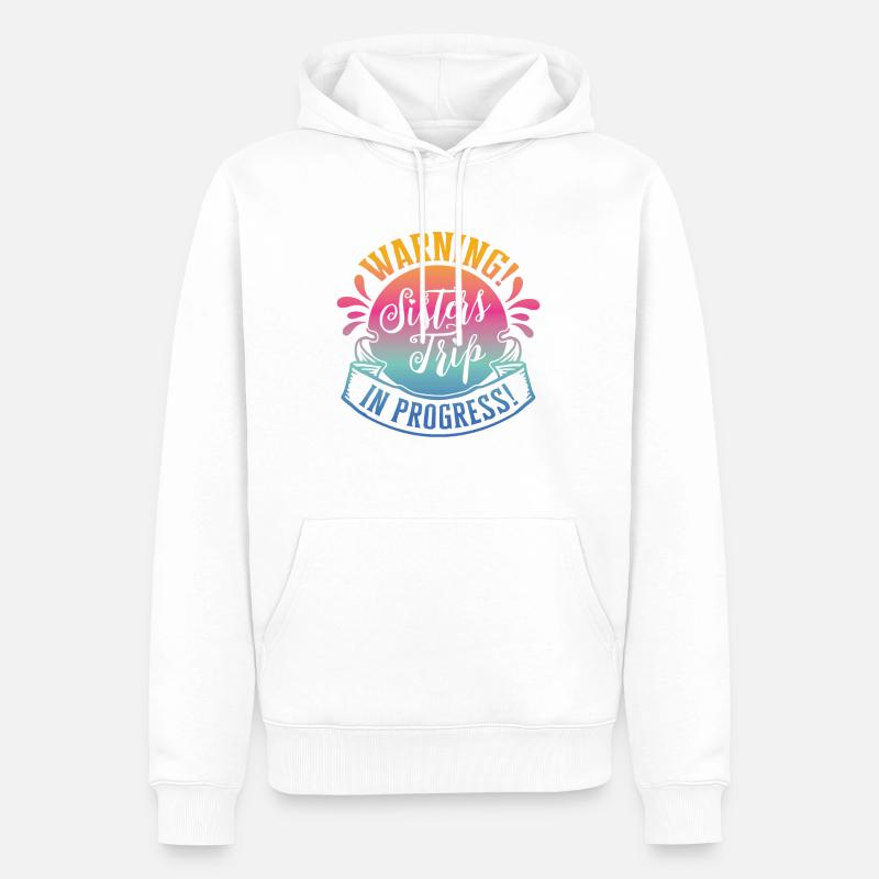 Avertissement Sisters Trip In Progress - Sweat à capuche Premium bio Homme - blanc