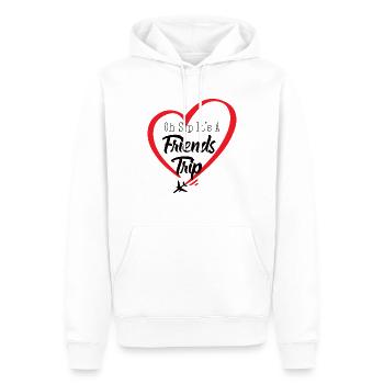 Oh Sip C’est un voyage entre amis - Sweat à capuche Premium bio Homme - blanc - Devant - Nico (187cm)