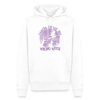 Cancer Sorcière Lavande Sensibilisation au Cancer - Sweat à capuche Premium bio Homme - blanc - Devant - Nico (187cm)