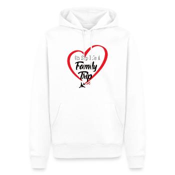 Oh Sip C’est un voyage en famille - Sweat à capuche Premium bio Homme - blanc - Devant - Nico (187cm)