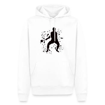 Hammerwerfer Colorsplash Hammerwerfen - Männer Premium Bio Hoodie - Weiß - Vorne - Nico (187cm)