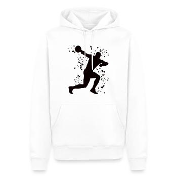 Diskuswerfer Colorsplash Diskuswurf - Männer Premium Bio Hoodie - Weiß - Vorne - Nico (187cm)