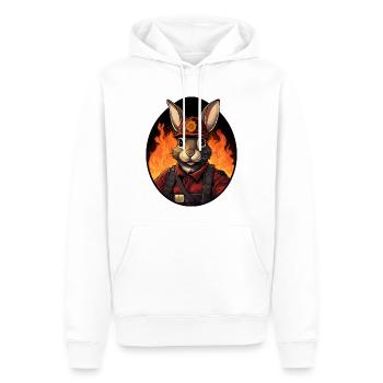 Feuerwehrfrau Hase - Männer Premium Bio Hoodie - Weiß - Vorne - Nico (187cm)
