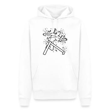 Course de haies Course d’obstacles Courses de haies pour enfants - Sweat à capuche Premium bio Homme - blanc - Devant - Nico (187cm)