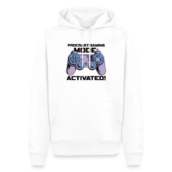 Gamer Procrastimode de jeu activé - Sweat à capuche Premium bio Homme - blanc - Devant - Nico (187cm)