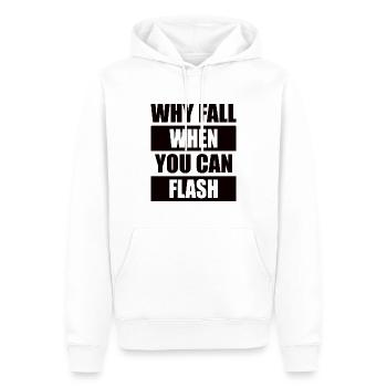 Pourquoi tomber quand on peut flasher des rochers - Sweat à capuche Premium bio Homme - blanc - Devant - Nico (187cm)