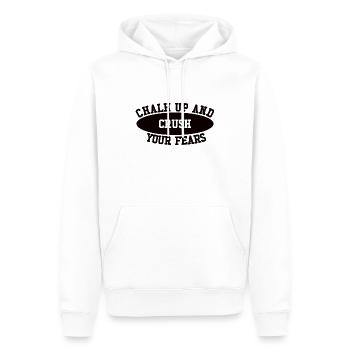 Bouldern Chalk Up Boulderer - Männer Premium Bio Hoodie - Weiß - Vorne - Nico (187cm)