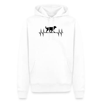 Chien et rythme cardiaque - Sweat à capuche Premium bio Homme - blanc - Devant - Nico (187cm)