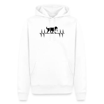 Dog with leash and EKG heartbeat - Men’s Premium Organic Hoodie - white - Front - Nico (187cm)