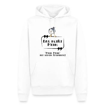 Das heißt Moin Gesabbel Möwe Plattdeutsch lustig - Männer Premium Bio Hoodie - Weiß - Vorne - Nico (187cm)