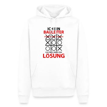 Bauleiter Bauleitung Abschiedsgeschenk Danke sagen - Männer Premium Bio Hoodie - Weiß - Vorne - Nico (187cm)