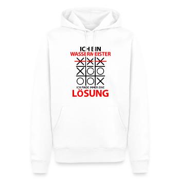 Wassermeister Spruch Lustig immer Lösung - Männer Premium Bio Hoodie - Weiß - Vorne - Nico (187cm)