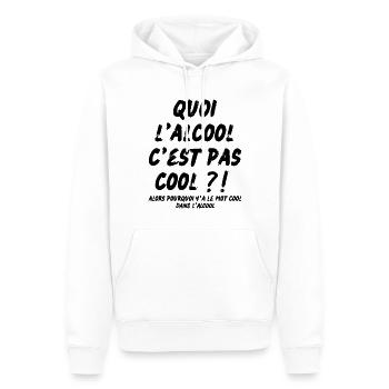 quoi l’alcool c’est pas cool - Sweat à capuche Premium bio Homme - blanc - Devant - Nico (187cm)