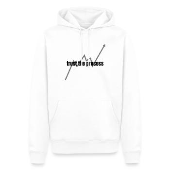 Faites confiance au processus - Sweat à capuche Premium bio Homme - blanc - Devant - Nico (187cm)