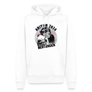 Abitur 2024 Affe mit Bier - Männer Premium Bio Hoodie - Weiß - Vorne - Nico (187cm)