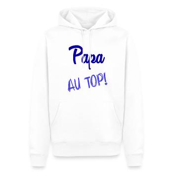 FROHER VATERTAG. PAPA. VATERTAG - Männer Premium Bio Hoodie - Weiß - Vorne - Nico (187cm)