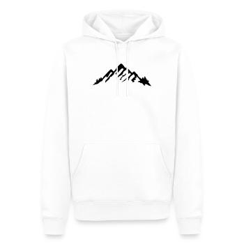 Montagnes et forêt, montagne - Sweat à capuche Premium bio Homme - blanc - Devant - Nico (187cm)