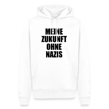 Meine zukunft ohne nazis - Männer Premium Bio Hoodie - Weiß - Vorne - Nico (187cm)