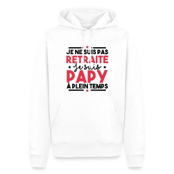 Je ne suis pas retraité je suis papy à plein temps - Sweat à capuche Premium bio Homme - blanc - Devant - Nico (187cm)