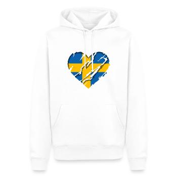Drapeau de la Suède Scandinavie Drapeau suédois - Sweat à capuche Premium bio Homme - blanc - Devant - Nico (187cm)