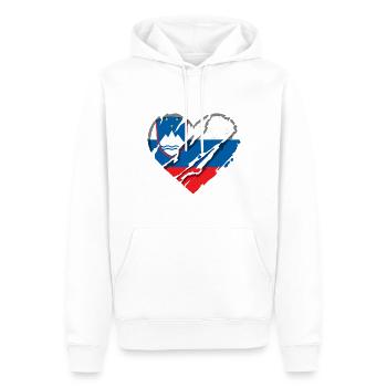 Drapeau de la Slovénie Drapeau des Balkans Slovène Vintage - Sweat à capuche Premium bio Homme - blanc - Devant - Nico (187cm)