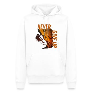 CLIMBING CLIMBING MOUNTAIN CLIMBER NEVER GIVE UP - Men’s Premium Organic Hoodie - white - Front - Nico (187cm)