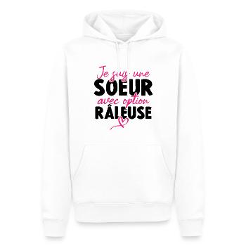 Je suis une soeur avec option Râleuse - Sweat à capuche Premium bio Homme - blanc - Devant - Nico (187cm)