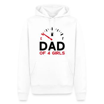 PAPA DE 4 FILLES FÊTE DES PÈRES - Sweat à capuche Premium bio Homme - blanc - Devant - Nico (187cm)