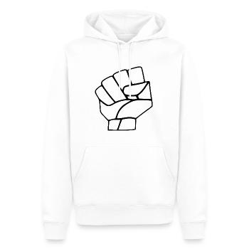 Freiheit - Männer Premium Bio Hoodie - Weiß - Vorne - Nico (187cm)