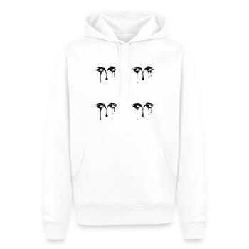 Sad Eyes - Men’s Premium Organic Hoodie - white - Front - Nico (187cm)