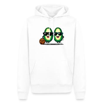 Team Avocado United :Fröhliche Frucht im Rhythmus - Männer Premium Bio Hoodie - Weiß - Vorne - Nico (187cm)