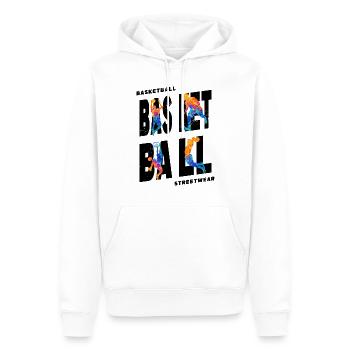 Basketball Basketballspieler Spieler Vintage Bunt - Männer Premium Bio Hoodie - Weiß - Vorne - Nico (187cm)