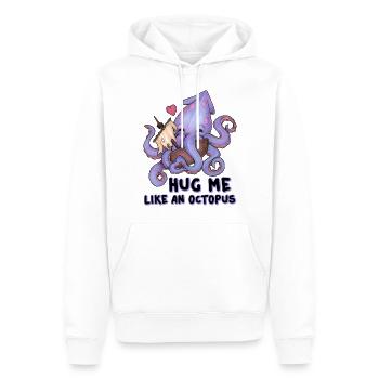 Hug me like an Octopus Lustiger Knuddel Krake Herz - Männer Premium Bio Hoodie - Weiß - Vorne - Nico (187cm)