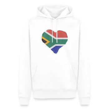 Drapeau de l’Afrique du Sud Drapeau sud-africain - Sweat à capuche Premium bio Homme - blanc - Devant - Nico (187cm)