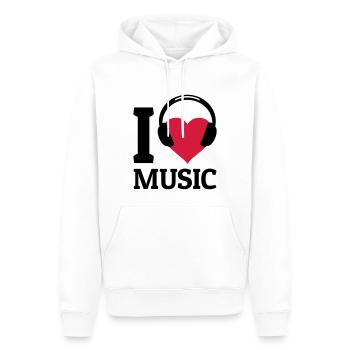 I love Music - Männer Premium Bio Hoodie - Weiß - Vorne - Nico (187cm)