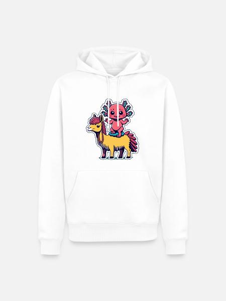 Axolotl - Männer Premium Bio Hoodie - Weiß