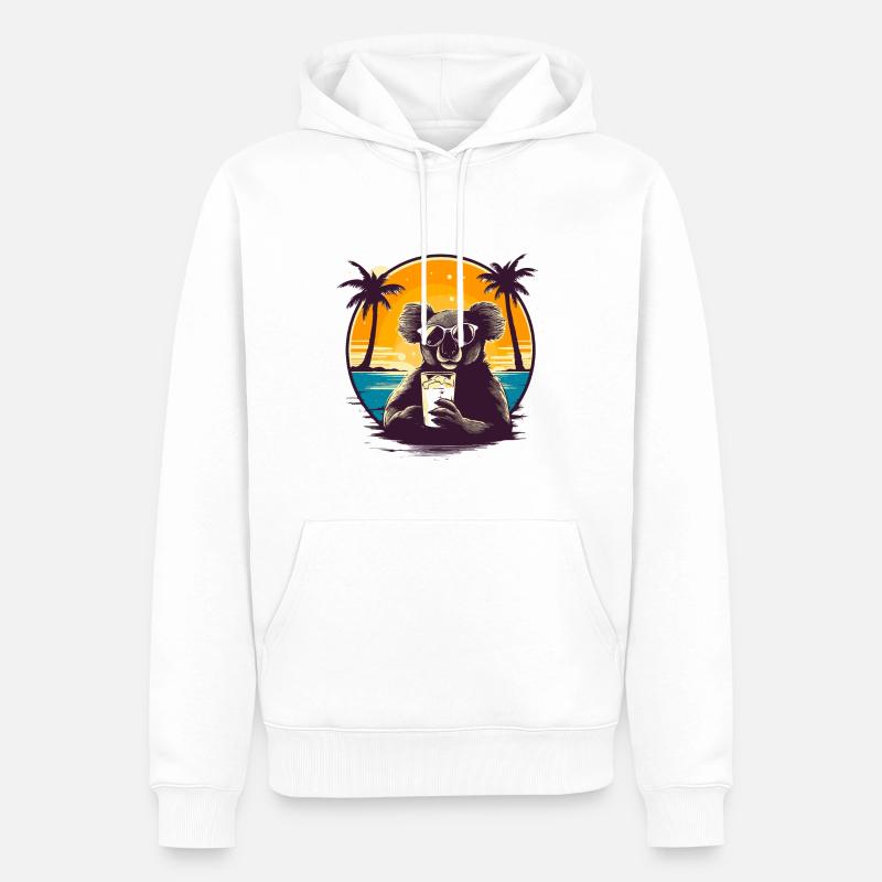 Koalas Urlaub - Männer Premium Bio Hoodie - Weiß