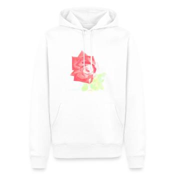 Rote Rose - Männer Premium Bio Hoodie - Weiß - Vorne - Nico (187cm)