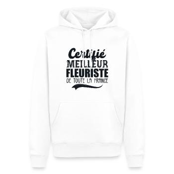 Certifié Meilleur Fleuriste De Toute La France - Sweat à capuche Premium bio Homme - blanc - Devant - Nico (187cm)
