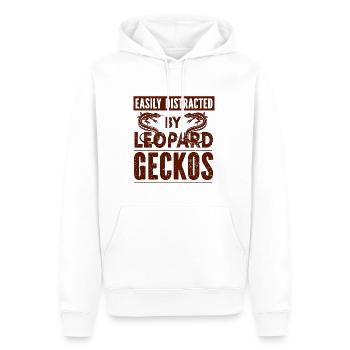 Gecko - Amphibie Tier - Männer Premium Bio Hoodie - Weiß - Vorne - Nico (187cm)
