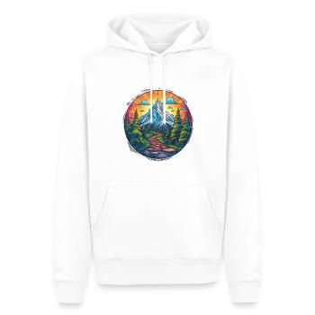Randonnée en montagne en plein air - Sweat à capuche Premium bio Homme - blanc - Devant - Nico (187cm)