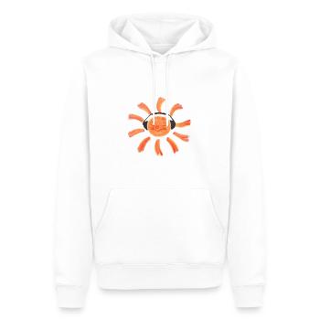 Die Sonne in Kopfhörern tanzt zur Musik - Männer Premium Bio Hoodie - Weiß - Vorne - Nico (187cm)