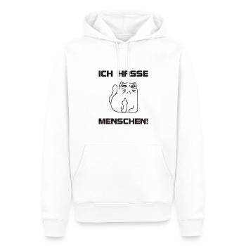ich hasse menschen - Männer Premium Bio Hoodie - Weiß - Vorne - Nico (187cm)